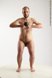 Nude Man White Standing poses - ALL Average Short Brown Standing poses - simple Realistic